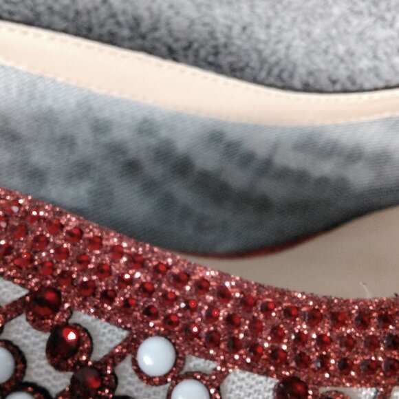 Venus Celia Shoes Womens Size 8.5 Red Studded Slingback Heels Pointed Toe Mesh - Picture 10 of 13